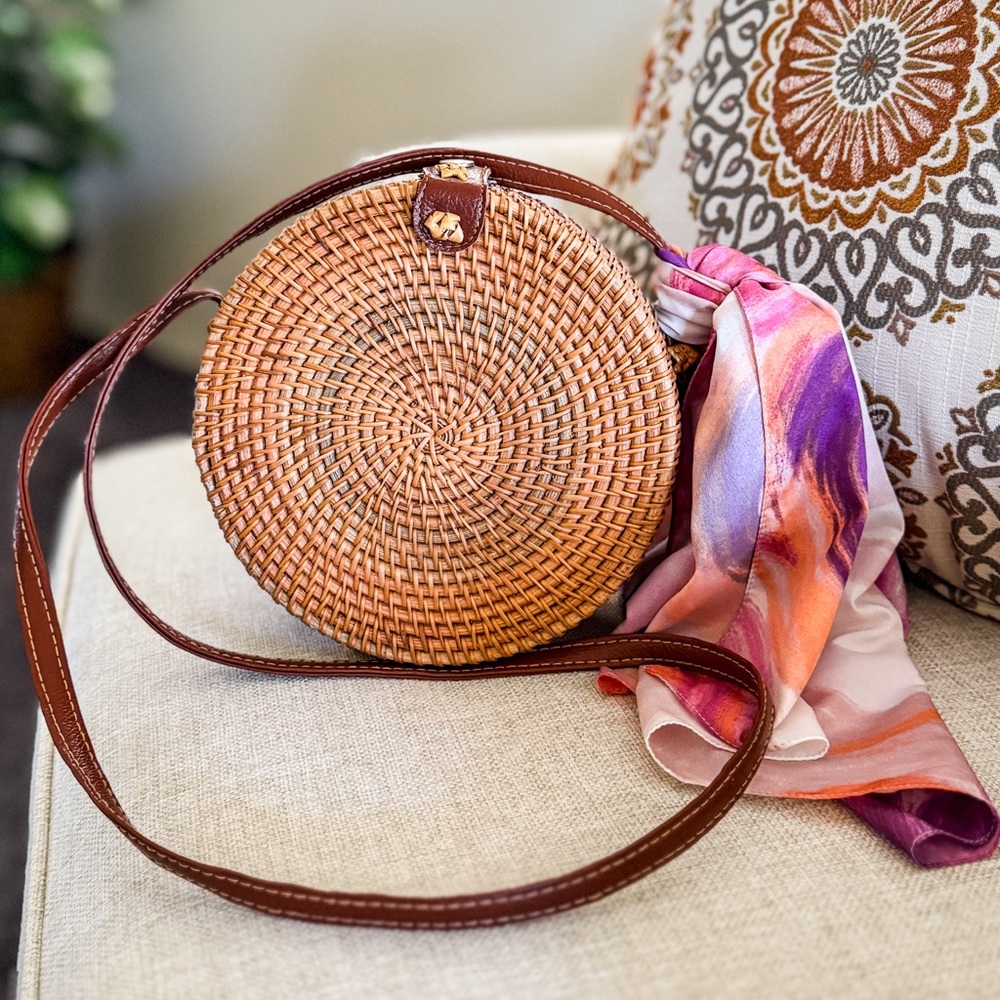 Handwoven Round Rattan Bag